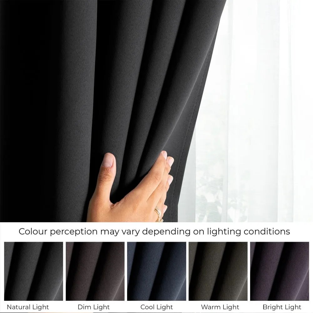 Tenda parzialmente oscurante nera 140x175 cm Kierra – Restilo