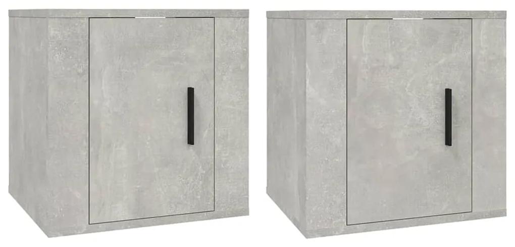 Mobili porta tv a parete 2 pz grigio cemento 40x34,5x40 cm