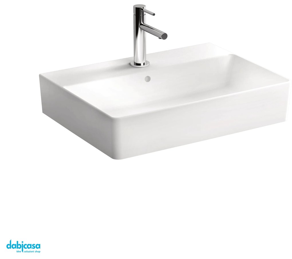 Vitra "Nuo" Lavabo D'Appoggio Rettangolare 60x44 Cm Bianco Lucido