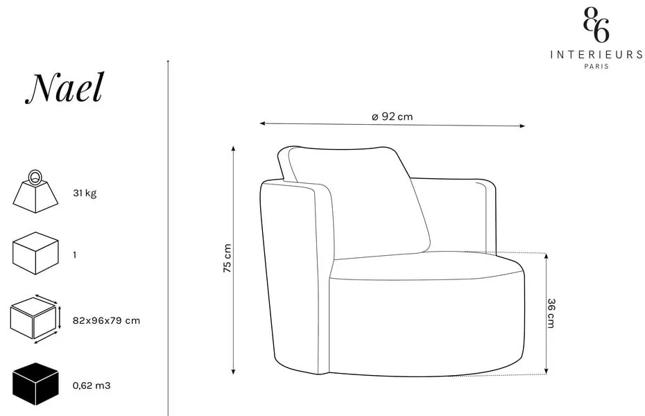 Sedia girevole bianca Nael - Interieurs 86