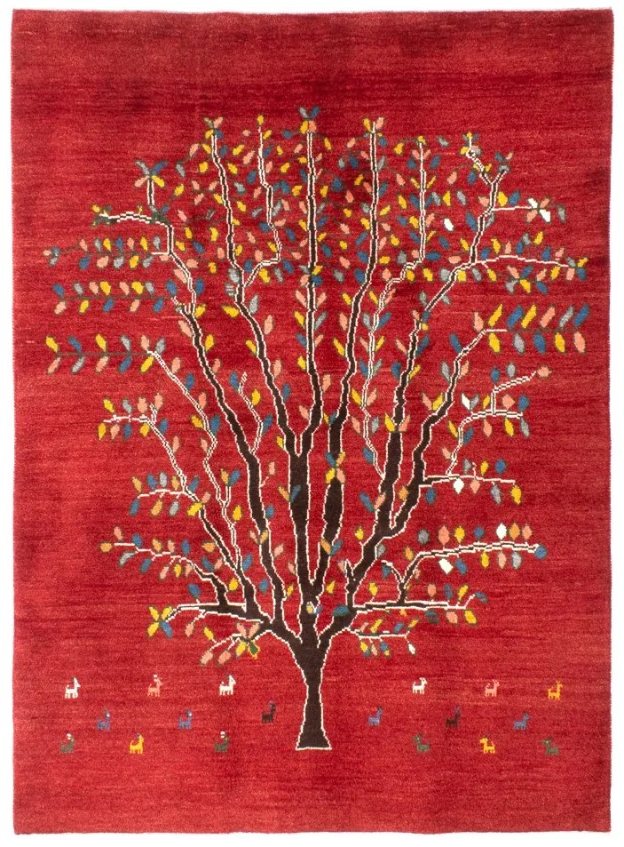Gabbeh Tappeto 150x200 Rosso (Iran) Annodato A Mano