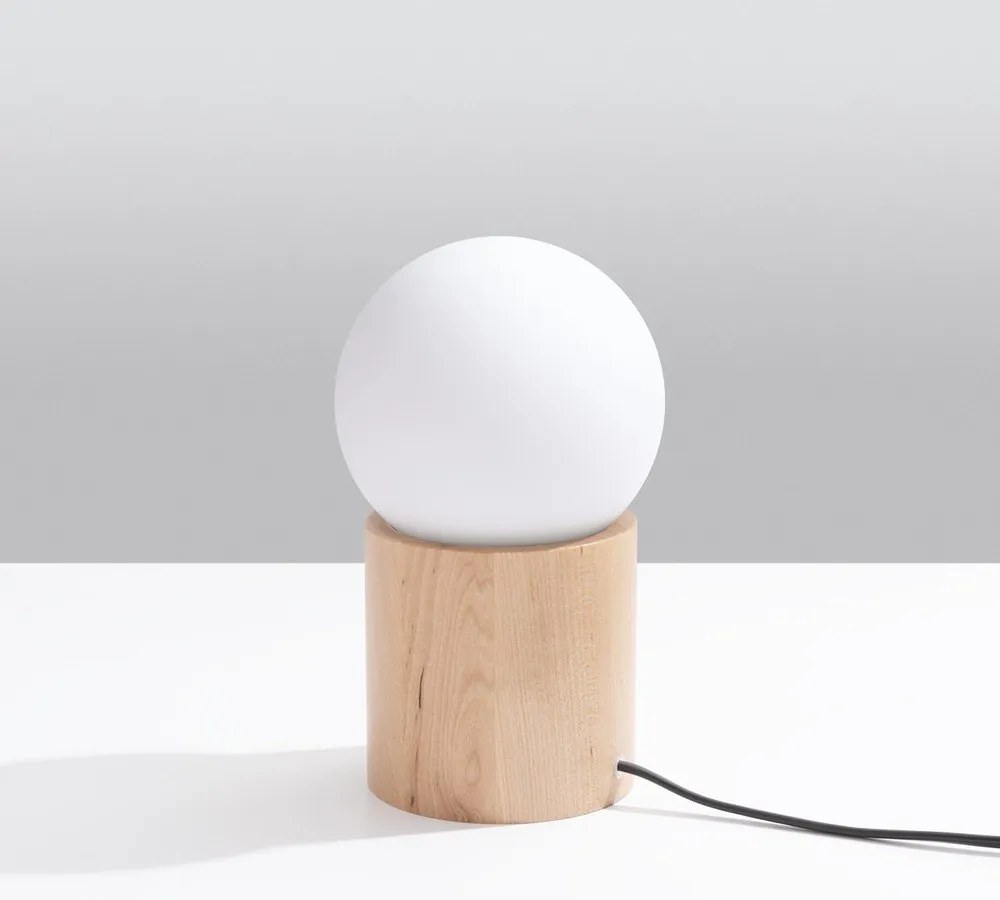 Lampada da tavolo bianca/di colore naturale con paralume in vetro (altezza totale 21 cm) Surtur – Sollux