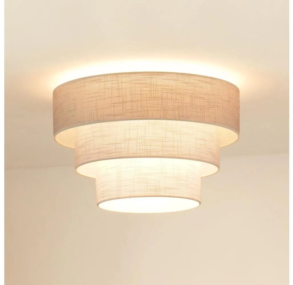 Brilagi - Plafoniera ALASKA LUNETA 1xE27/15W/230V diametro 45 cm grigio/color crema