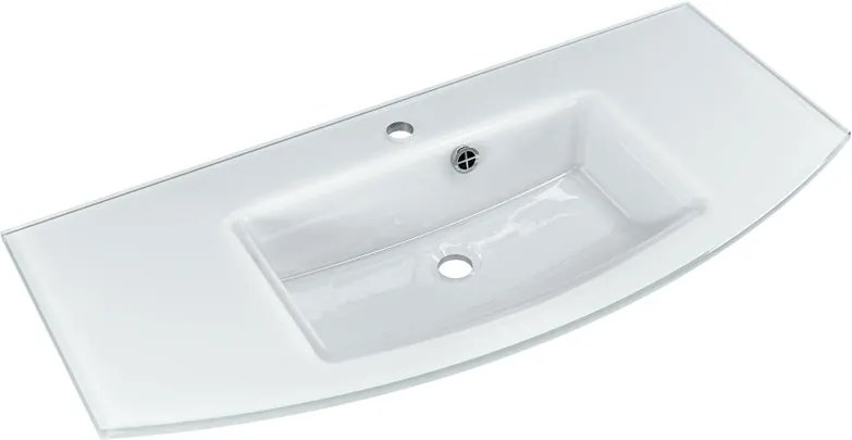 Lavabo Cassca L 101 cm in vetro bianco
