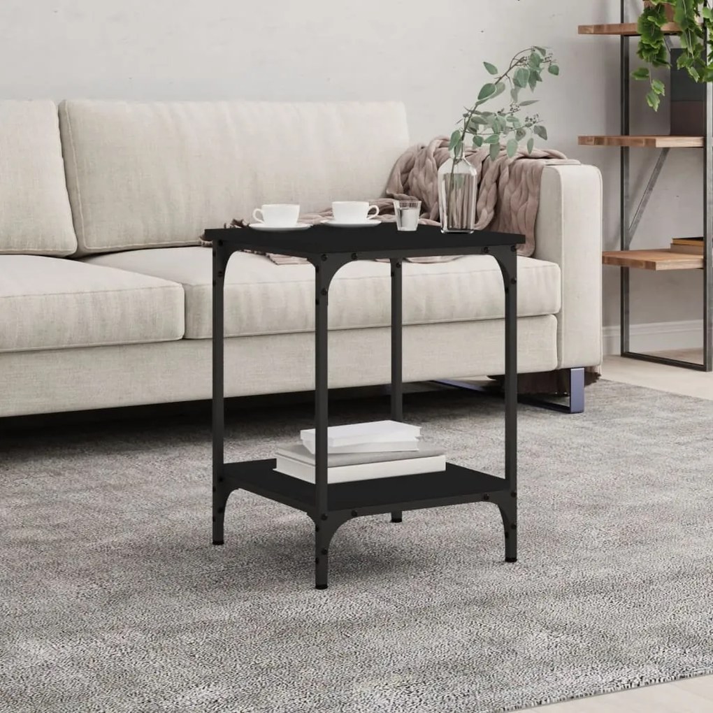 Tavolino Da Salotto Nero 40x40x55 Cm İn Legno Multistrato /