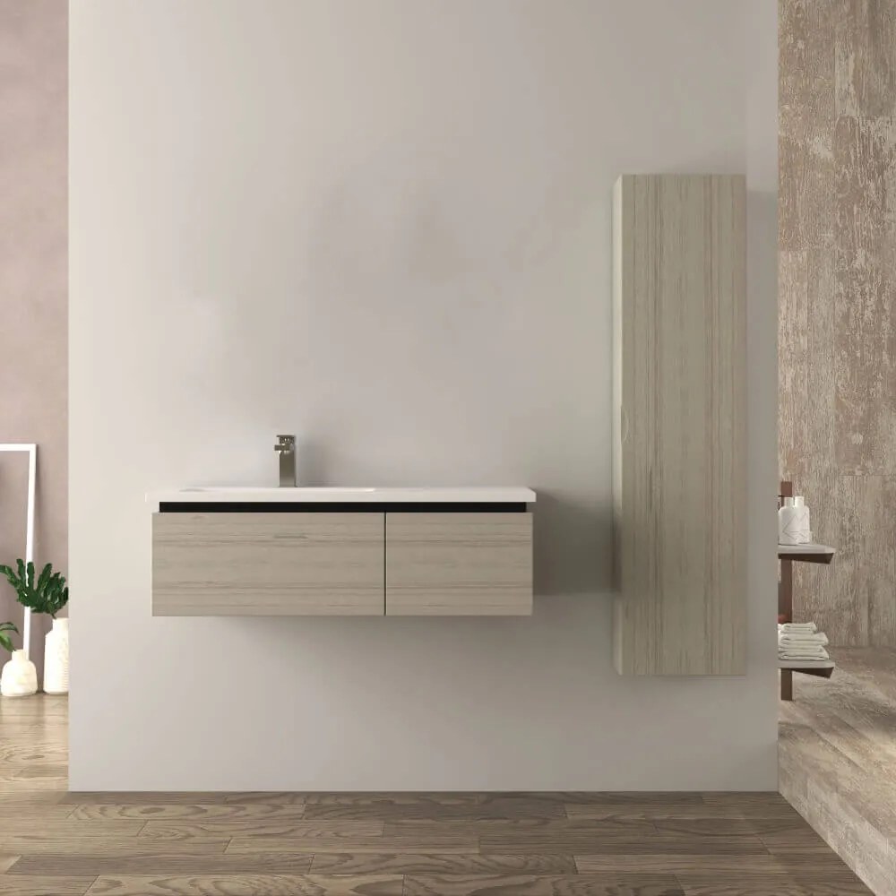 Mobile bagno 100 cm rovere sbiancato Mod. Mono Slide