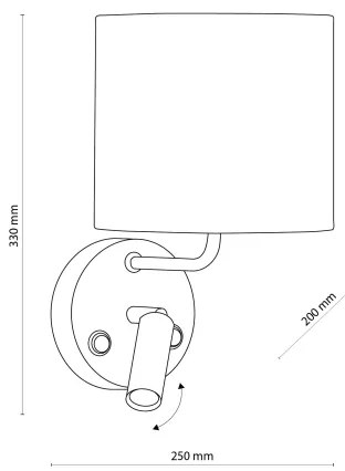 Lampada LED flessibile RICHI 1xE27/15W/230V + LED/3W/230V bianco