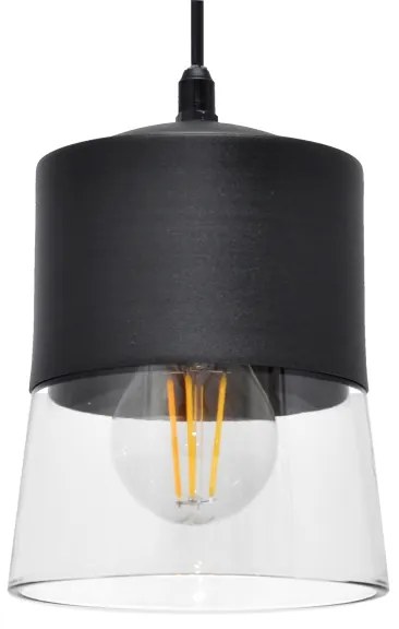 Lampadario a sospensione con filo FERGIE 1xE27/15W/230V nero