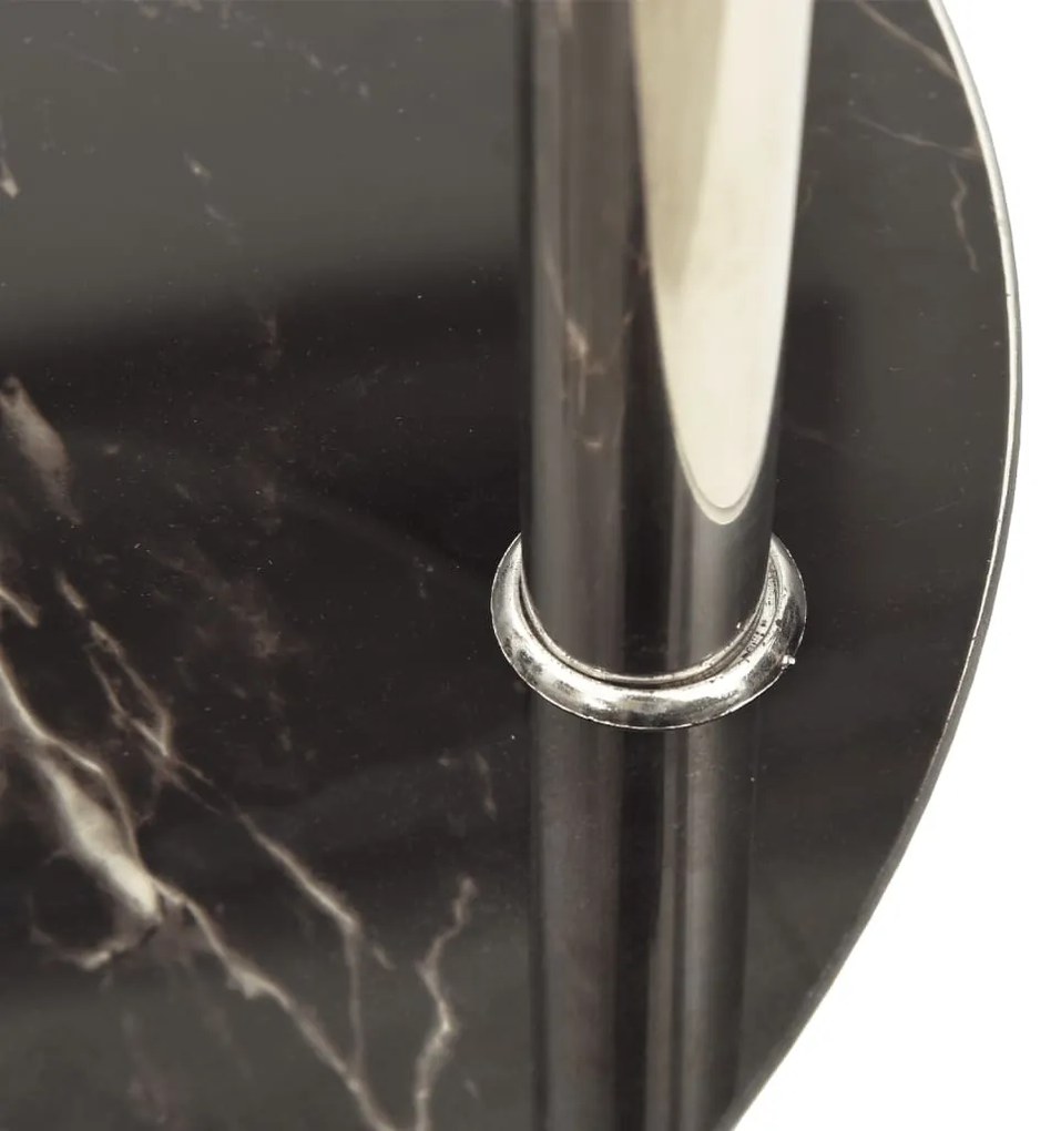 322789 2-tier side table transparent & black 38 cm tempered glass