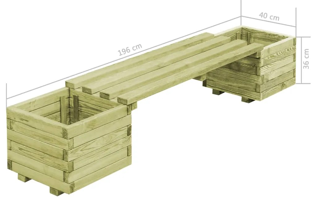 Fioriera da Giardino con Panca in Legno di Pino Impregnato