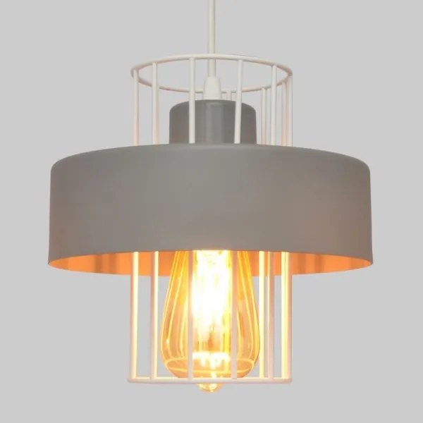 Lampadario a sospensione con filo VOLTA 3xE27/15W/230V diametro 42 cm grigio
