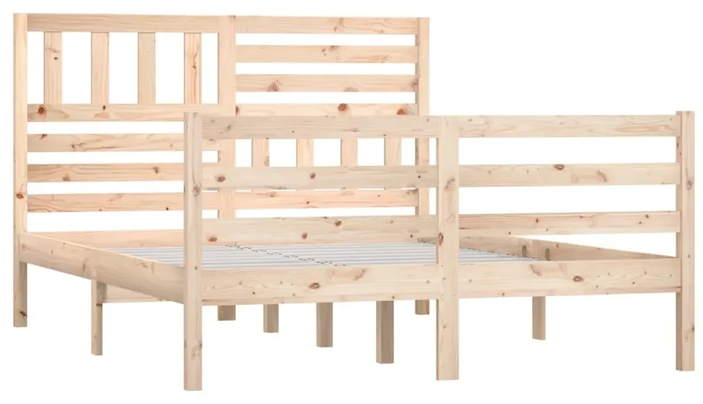 Giroletto nero in legno massello 135x190 cm 4ft6 doppio