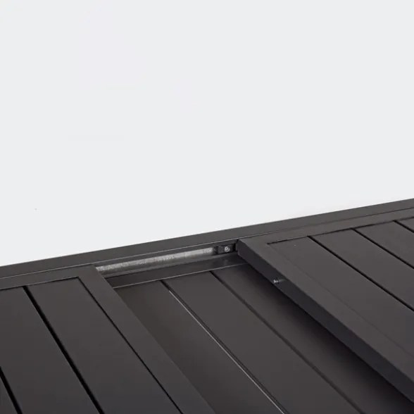 Set Da Pranzo Per Esterni Tavolo In Alluminio Allungabile 90x160-240 Cm + 8 Sedie Antracite