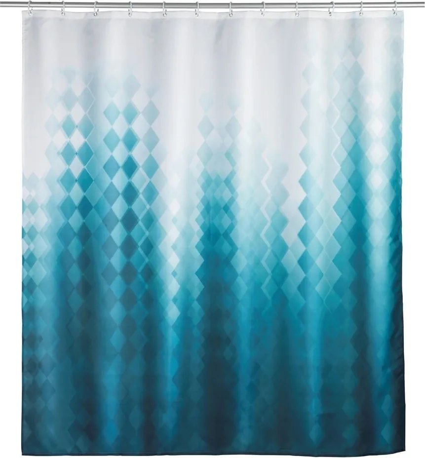 Tenda da doccia bianco-blu Tullin - Wenko