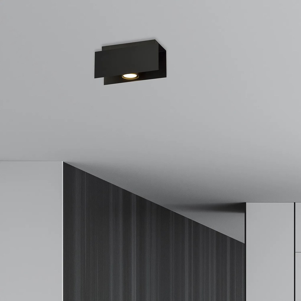 Plafoniera Moderna 1 Luce Cassiopea In Acciaio Nero