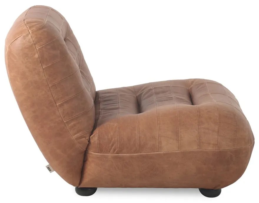 Poltrona marrone cognac con rivestimento in pelle Wyatt – Dutchbone