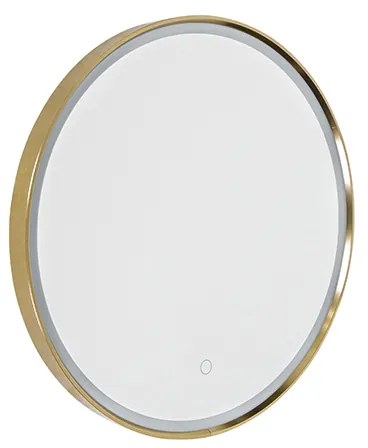 Specchio da bagno rame 50 cm con LED dimmerabile a 3 livelli con touch rotondo - Miral