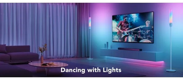 Govee - Lampada da terra dimmerabile a LED CYLINDER SMART RGBICWW 2200-6500K