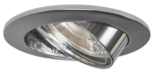 Set di 10 faretti da incasso rotondi cromati orientabili - Edu