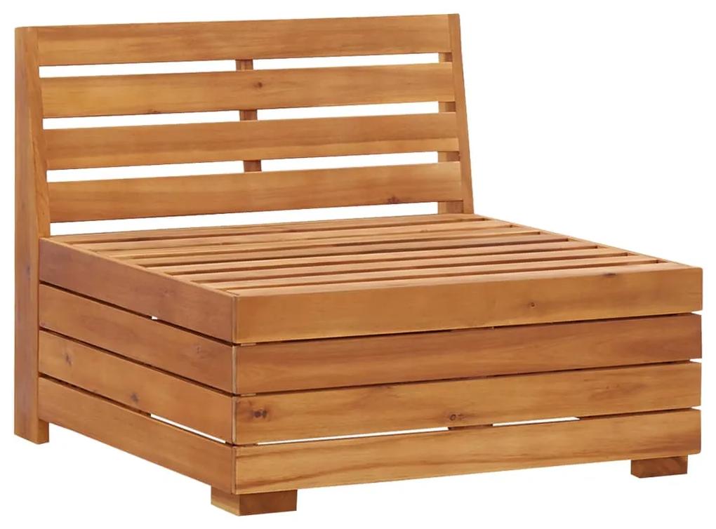 Divano centrale modulare 1 pz con cuscini in legno acacia