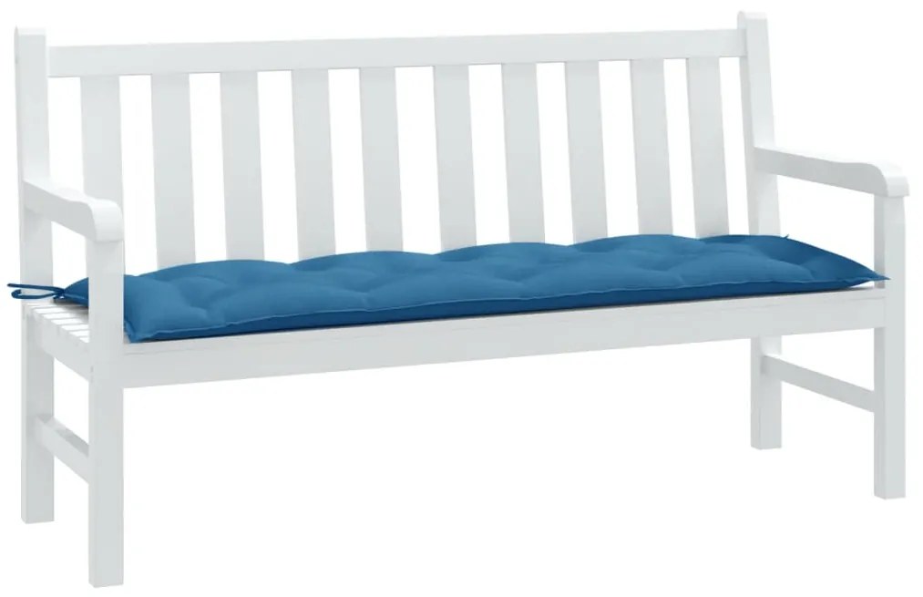 Cuscino Panca Da Giardino Blu Mélange 150x50x7 Cm İn Tessuto /