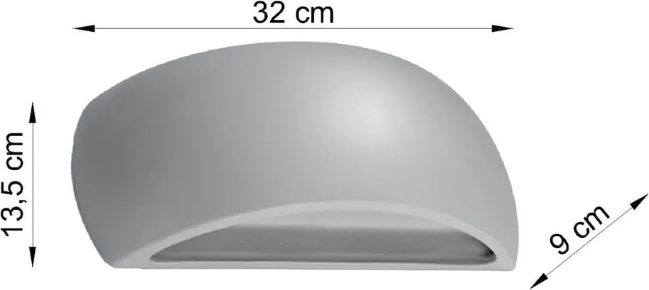 Lampada da parete in ceramica grigia Palermo - Sollux