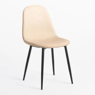 Confezione 4 sedie da pranzo in similpelle Glamm Beige Crema & Nero - Sklum