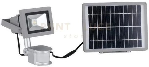 Proiettore led elios silver 9w 620lm 5000k pannello solare e sensor...