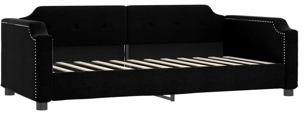 Divano letto con materasso nero 80x200 cm in tessuto