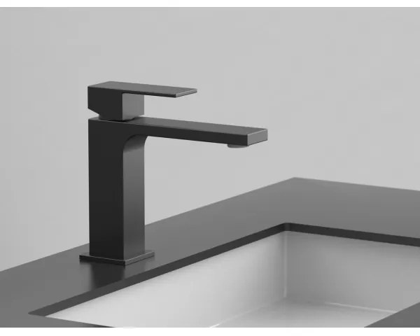 Sapho - Rubinetto del lavandino CUBEMIX 15,3 cm opaco nero