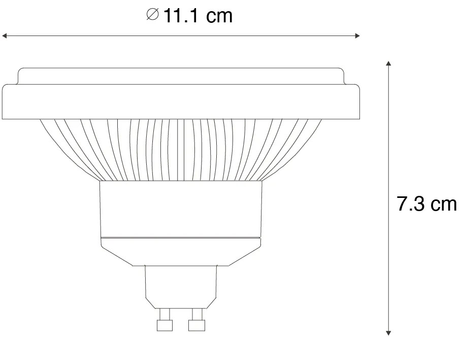 Lampadina LED GU10 dimmerabile 111mm 10.5W 770 lm 2700K