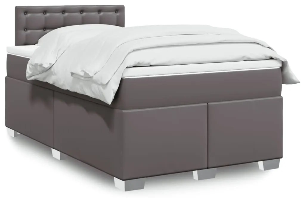 Giroletto A Molle Con Materasso Grigio 120x190 Cm İn Similpelle /