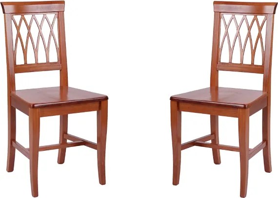 Sedie cucina in legno Ciliegio seduta massello 2 pezzi - TRECCIA