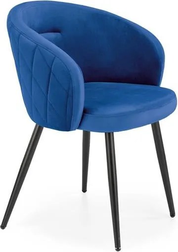 Sedia K430 velluto blu navy