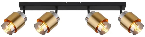 Globo 15560-4 - Faretto MILLEY 4xE27/40W/230V nero/ottone