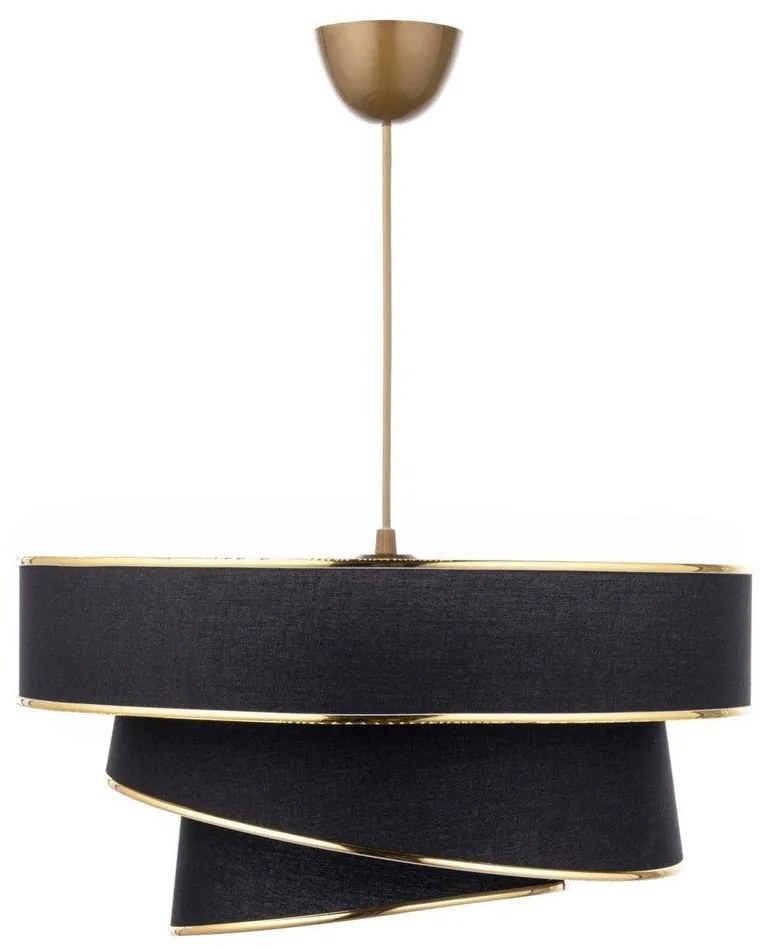 Lampadario nero/dorato con paralume in tessuto ø 40 cm Couper – Opviq lights