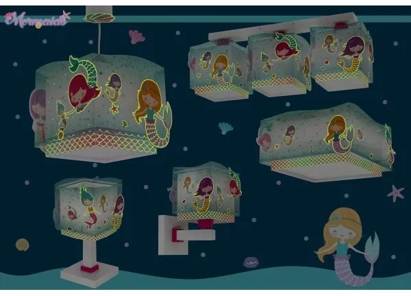 Dalber 63449 - Applique per bambini MERMAIDS 1xE27/60W/230V