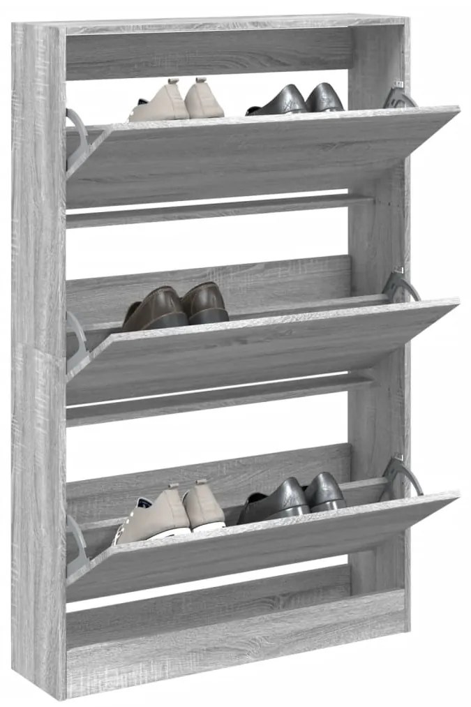 Scarpiera Grigio Sonoma 80x21x125,5 Cm İn Legno Multistrato /