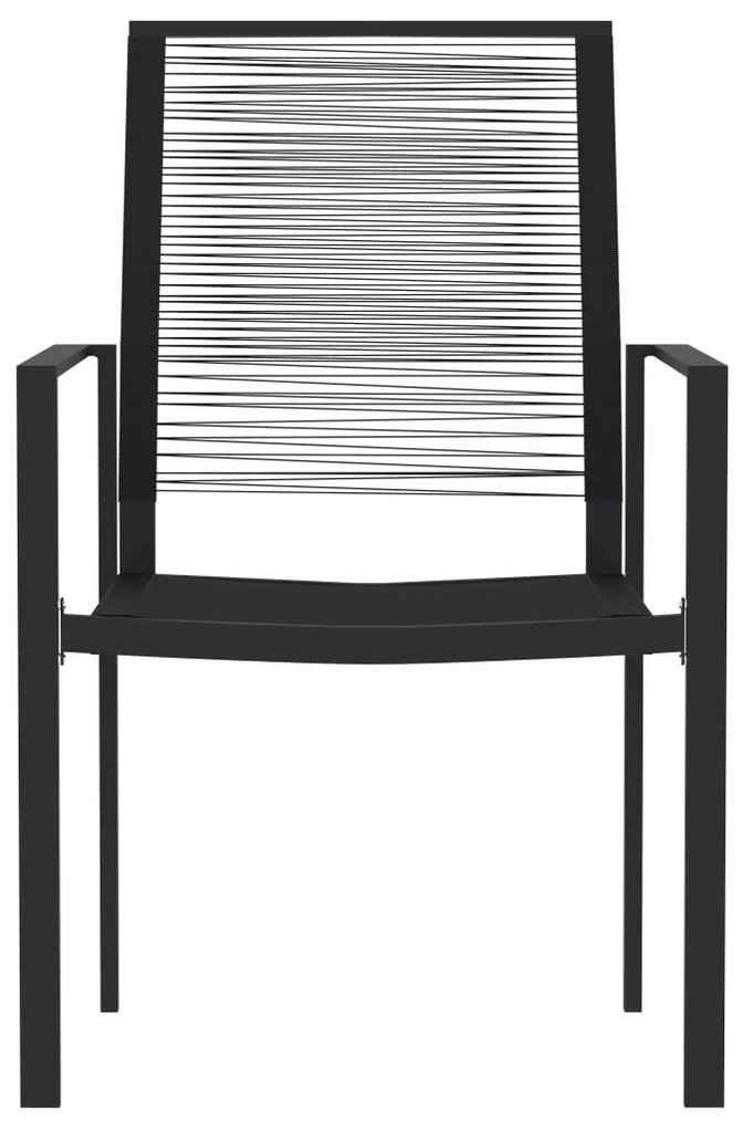 Set da pranzo da giardino 7 pz nero