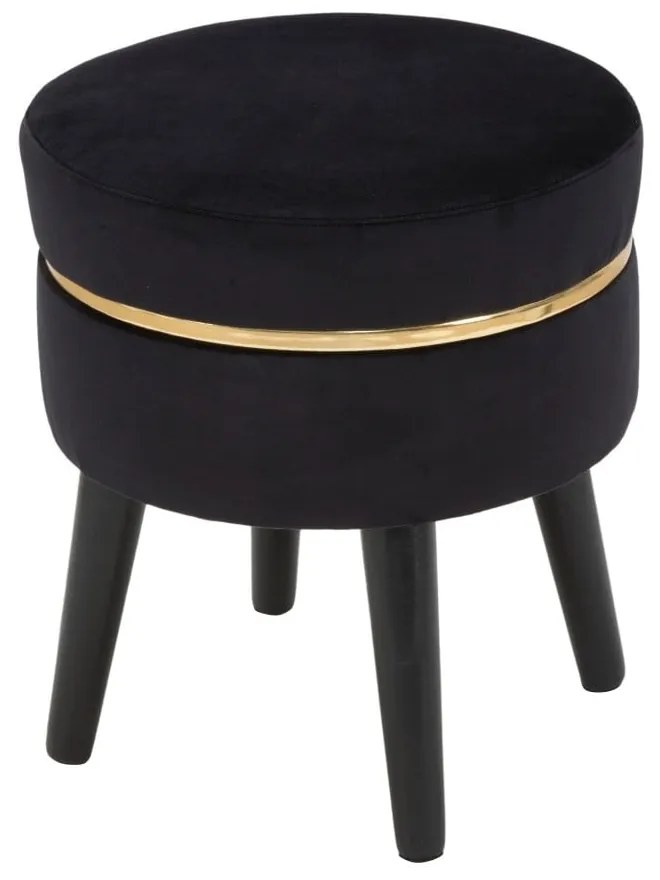 Sgabello imbottito nero Paris, ⌀ 35 cm - Mauro Ferretti