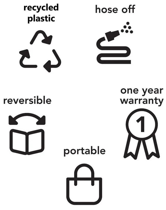 Tappeto per esterni bifacciale grigio-blu in plastica riciclata , 150 x 240 cm Seville - Fab Hab