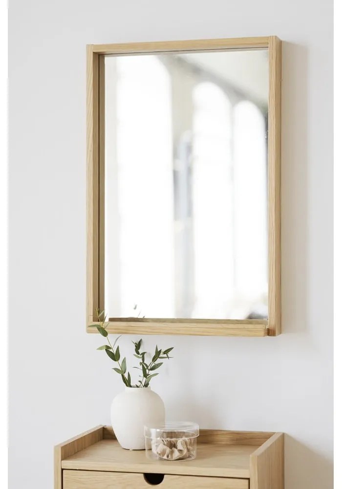 Comodino sospeso con ripiani in legno di quercia in colore naturale Hillmond - Rowico