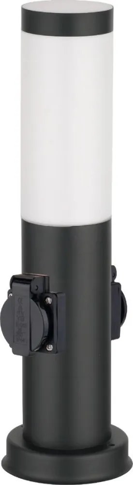 Brilagi - Lampada da esterno con 2 prese SCHUKO, 1xE27/15W/230V, 40 cm, IP44, nera
