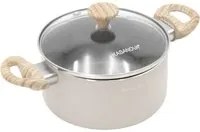 Casseruola 14 cm taupe scritta Cooking Therapy con coperchio