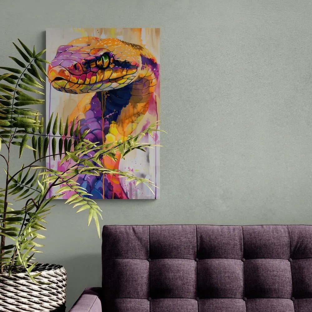 Stampa su tela – Serpente con imitazione di pittura