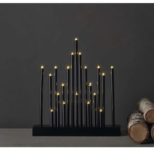 Candeliere natalizio LED 20xLED/3xAA nero