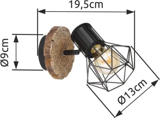 Globo 54017W-1 - Faretto da parete PRISKA 1xE27/60W/230V