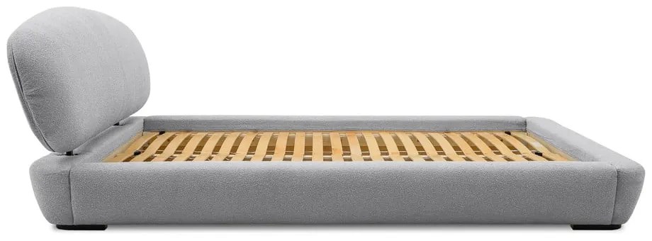 Letto matrimoniale imbottito grigio con doghe in legno 180x200 cm Odette - Scandic