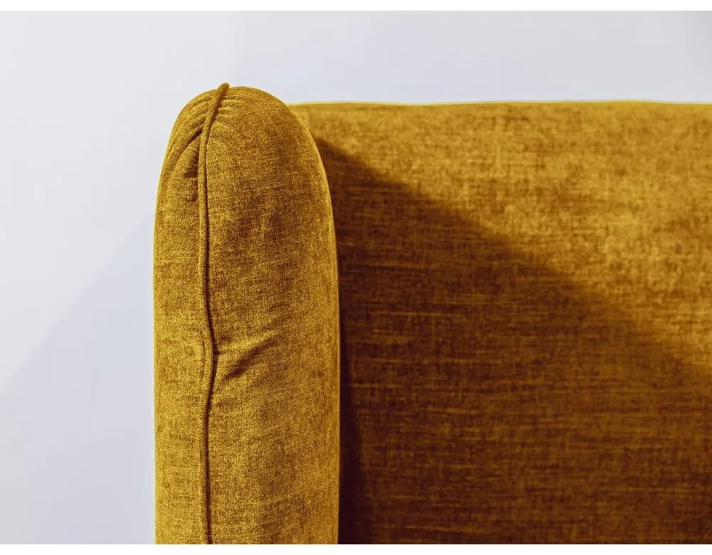 Letto matrimoniale imbottito giallo con contenitore con griglia 180x200 cm Louise - Bobochic Paris