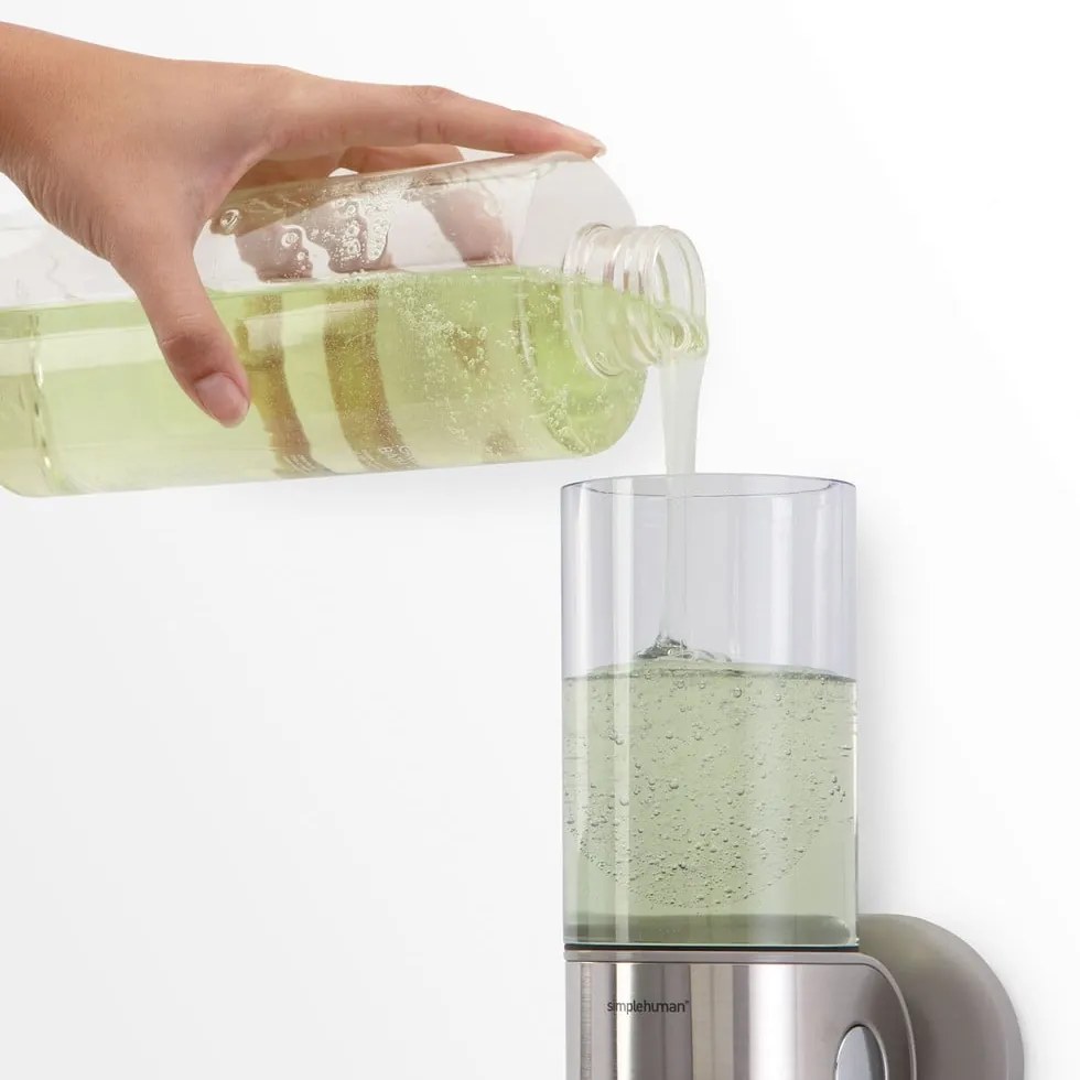 Dispenser di sapone a parete in acciaio inox in argento 1,32 l - simplehuman